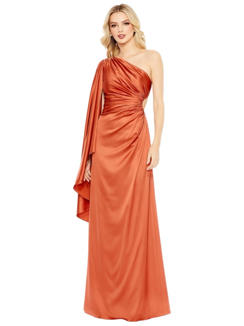 MAC DUGGAL 68340 Rust Gown – Size 8 – NWT – Elegant Statement Dress